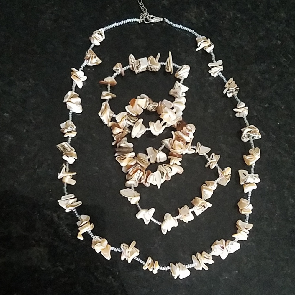 Handmade Penguin shell necklace and bracelets
